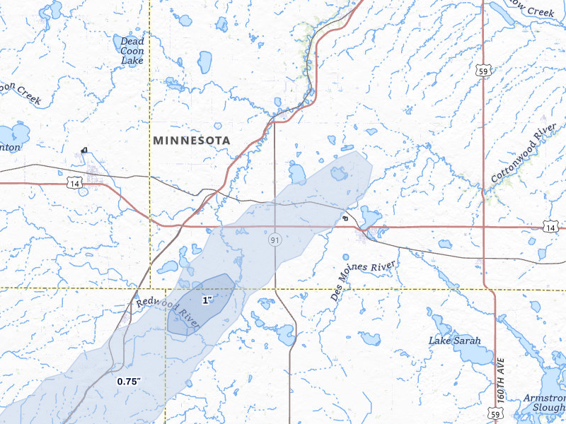 NEXRAD radar-signature map of the hail storm over Balaton, MN on May 17, 2026