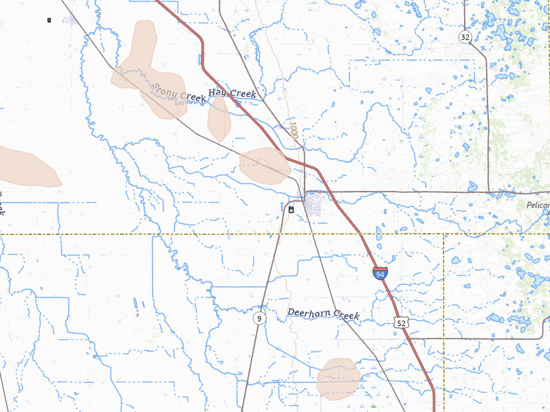 Radar-estimated hail-size map of the storm over Barnesville, MN on Jun 19, 2026