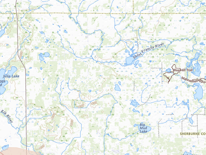 Radar-estimated hail-size map of the storm over Becker, MN on Apr 23, 2026