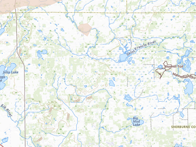 Radar-estimated hail-size map of the storm over Becker, MN on Aug 7, 2026