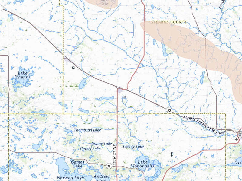 Radar-estimated hail-size map of the storm over Belgrade, MN on Jun 5, 2026