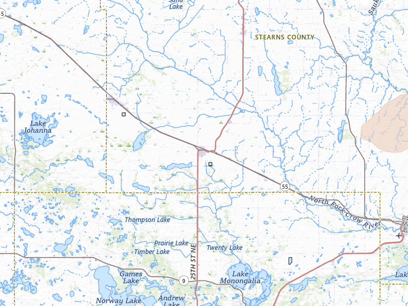 Radar-estimated hail-size map of the storm over Belgrade, MN on Jul 25, 2026