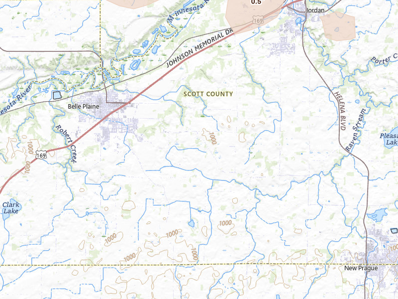 Radar-estimated hail-size map of the storm over Belle Plaine, MN on Jul 25, 2026