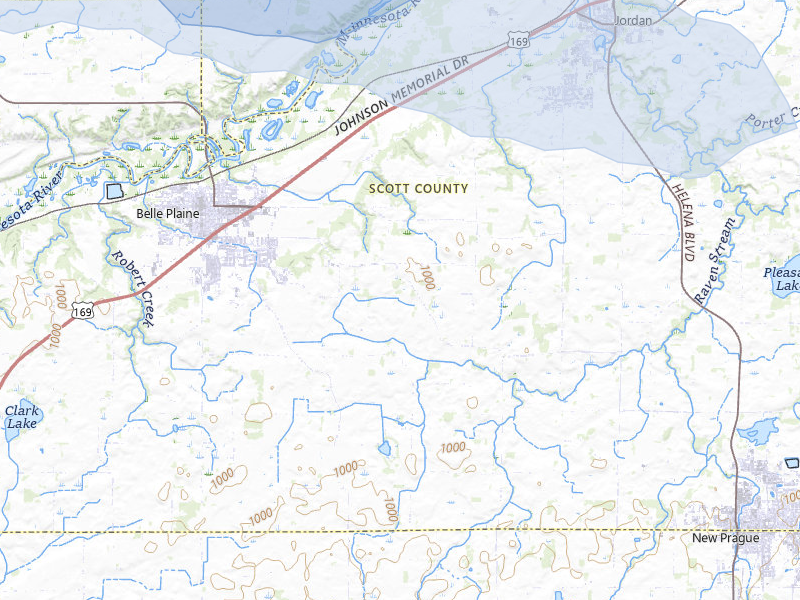 NEXRAD radar-signature map of the hail storm over Belle Plaine, MN on Jul 25, 2026