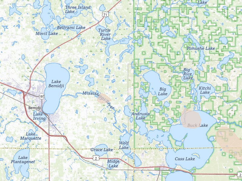 Radar-estimated hail-size map of the storm over Bemidji, MN on Aug 17, 2026