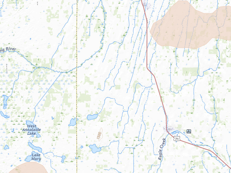 Radar-estimated hail-size map of the storm over Bertha, MN on Jul 6, 2026