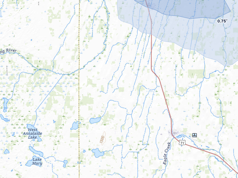 NEXRAD radar-signature map of the hail storm over Bertha, MN on Jul 6, 2026
