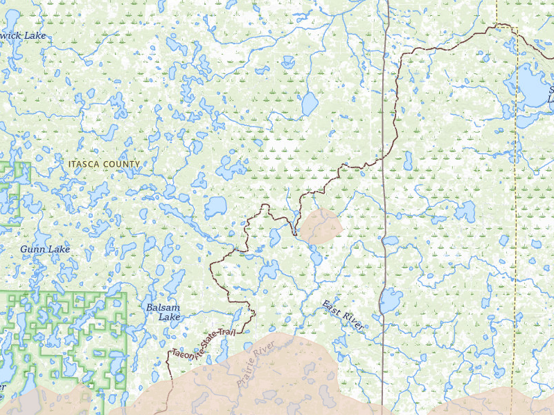 Radar-estimated hail-size map of the storm over Bigfork, MN on Jun 29, 2026