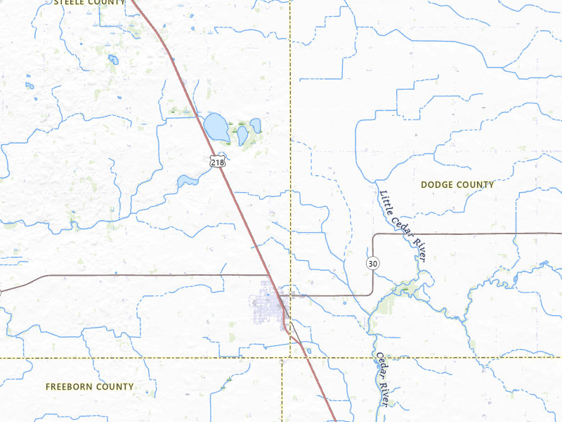 NEXRAD radar-signature map of the hail over Blooming Prairie, MN