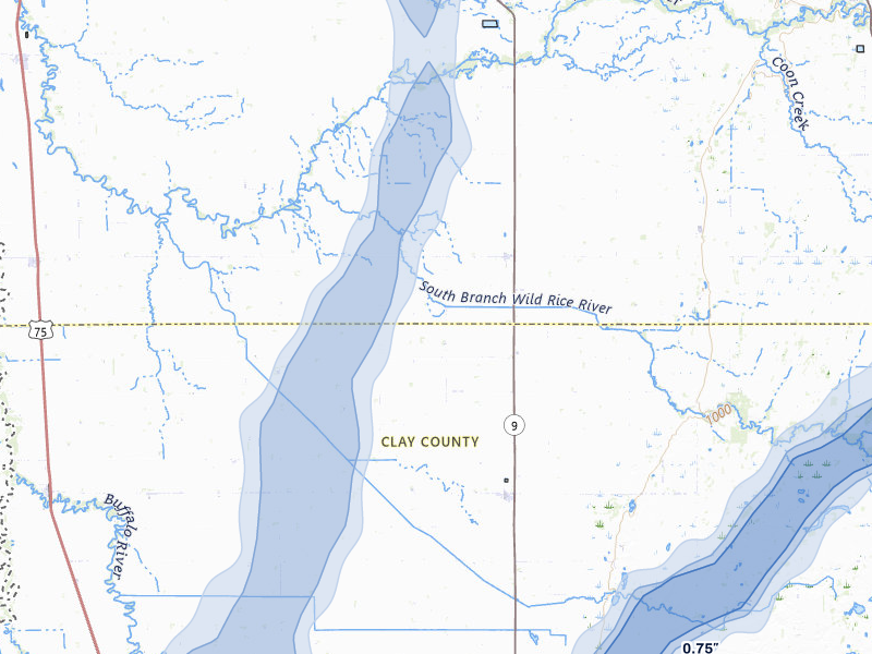 NEXRAD radar-signature map of the hail storm over Borup, MN on Jun 29, 2026