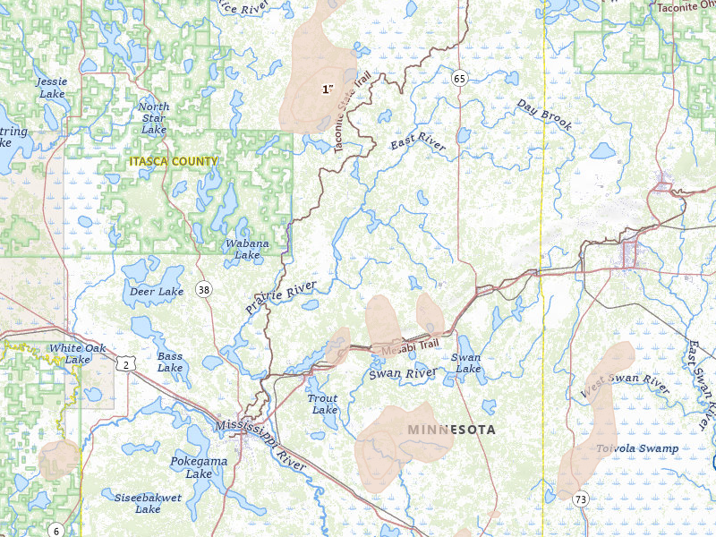 Radar-estimated hail-size map of the storm over Bovey, MN on Jun 10, 2026