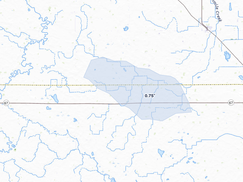 NEXRAD radar-signature map of the hail over Boyd, MN