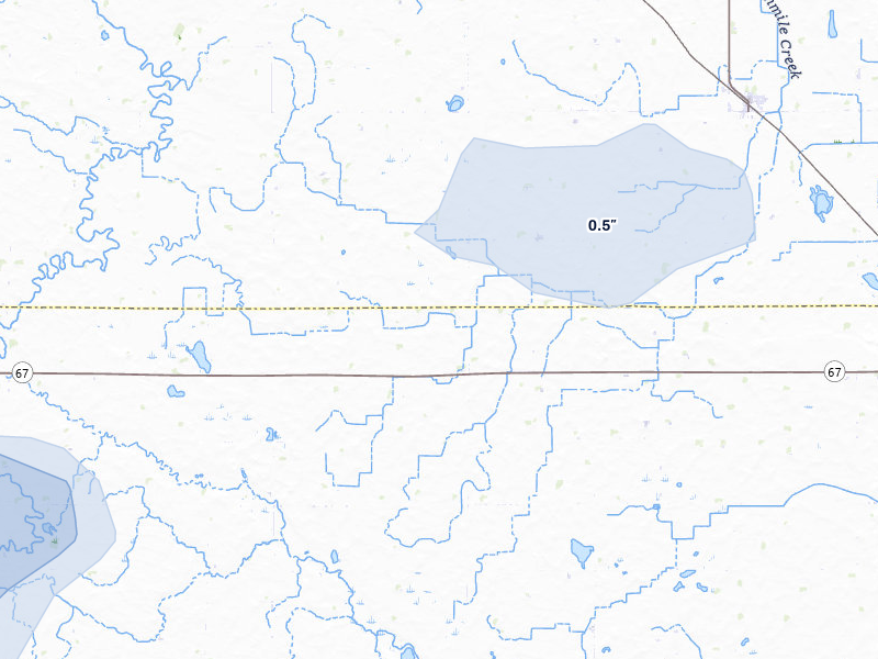 NEXRAD radar-signature map of the hail over Boyd, MN