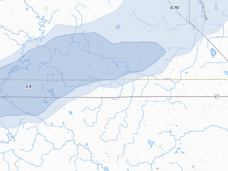 NEXRAD radar-signature map of the hail over Boyd, MN