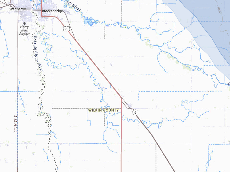 NEXRAD radar-signature map of the hail storm over Breckenridge, MN on Jul 3, 2026