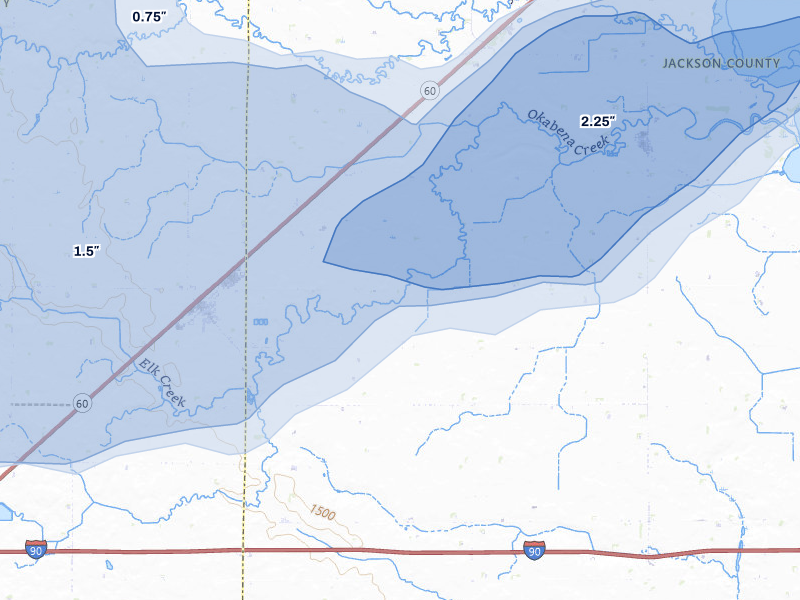 NEXRAD radar-signature map of the hail storm over Brewster, MN on May 17, 2026