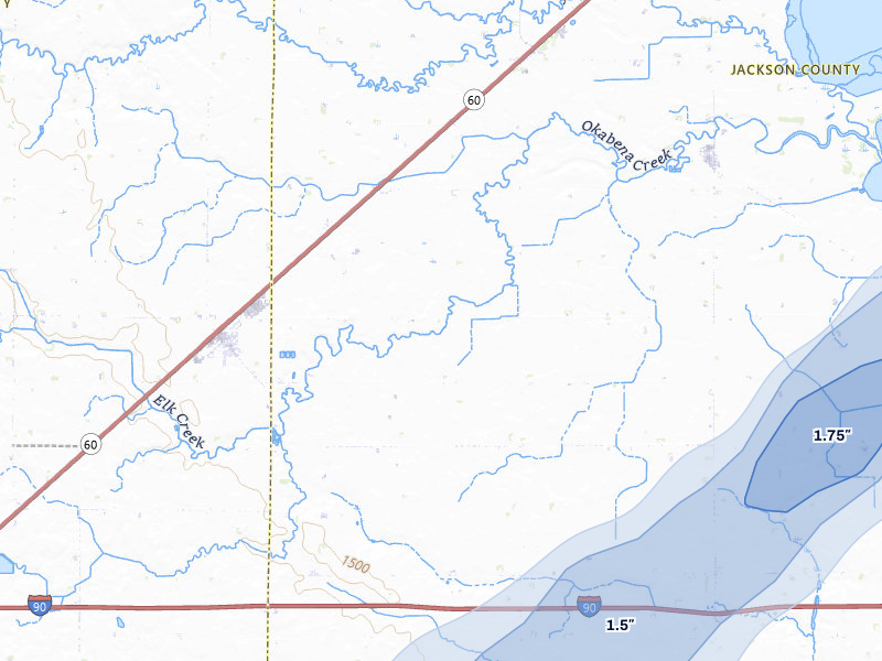 NEXRAD radar-signature map of the hail storm over Brewster, MN on Jun 29, 2026