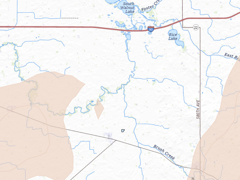 Radar-estimated hail-size map of the storm over Bricelyn, MN on Jun 30, 2026