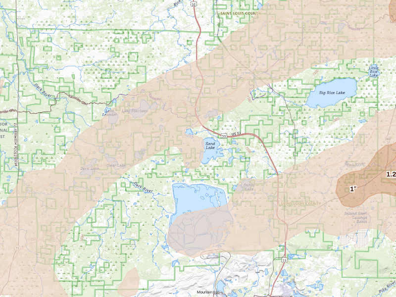 Radar-estimated hail-size map of the storm over Britt, MN