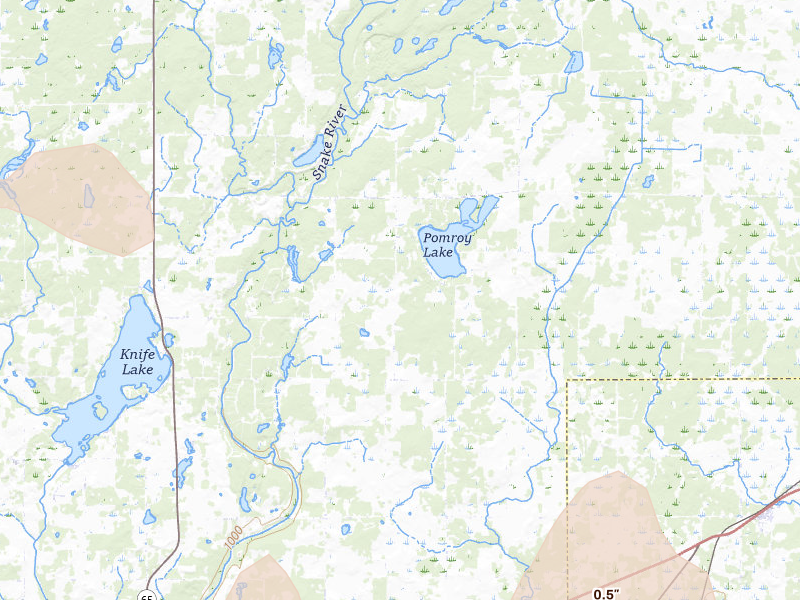 Radar-estimated hail-size map of the storm over Brook Park, MN on Jul 7, 2026