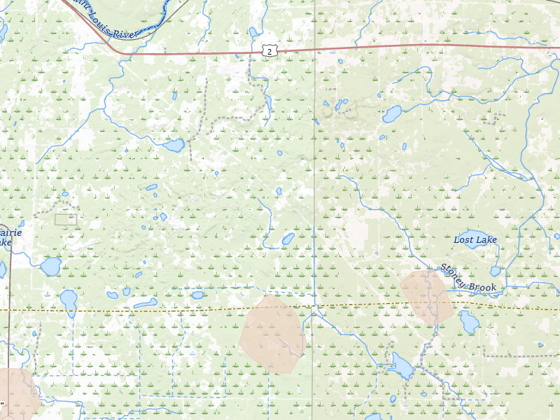 Radar-estimated hail-size map of the storm over Brookston, MN on Aug 30, 2026