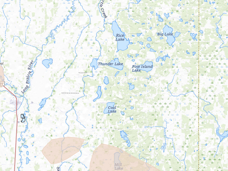 Radar-estimated hail-size map of the storm over Browerville, MN on Jun 23, 2026