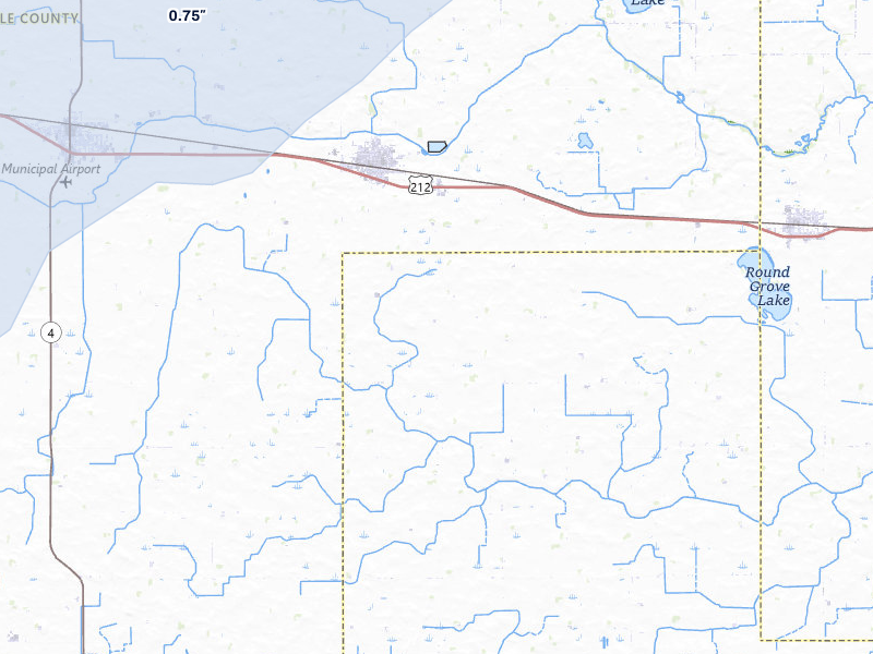 NEXRAD radar-signature map of the hail over Buffalo Lake, MN