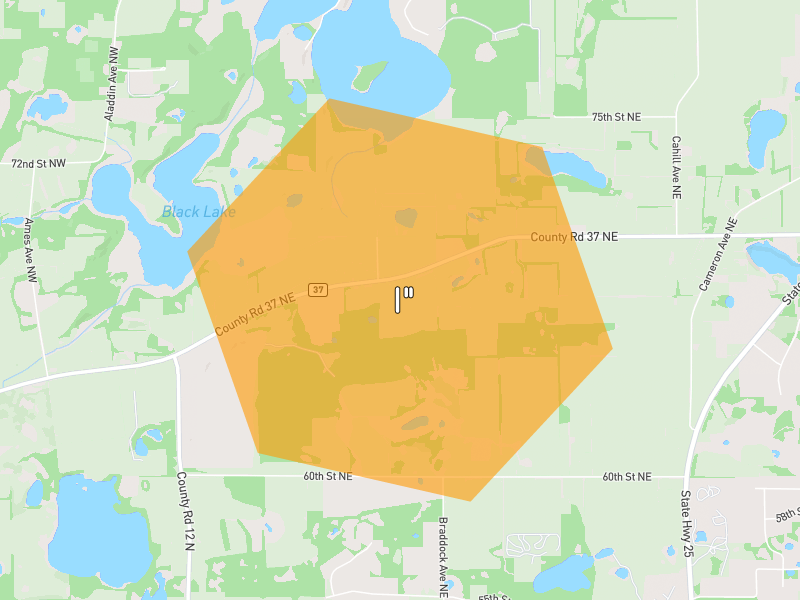 Hail map of Buffalo, MN on Jun 5, 2026, hail up to 1"
