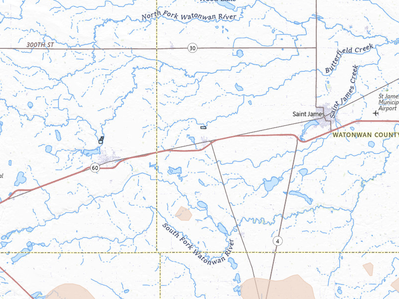 Radar-estimated hail-size map of the storm over Butterfield, MN on Jun 27, 2026
