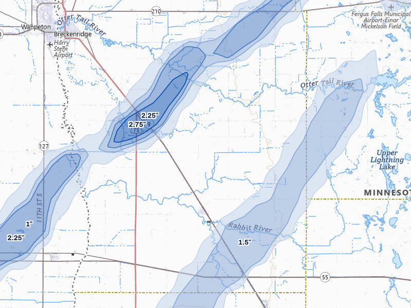 NEXRAD radar-signature map of the hail storm over Campbell, MN on Jun 29, 2026