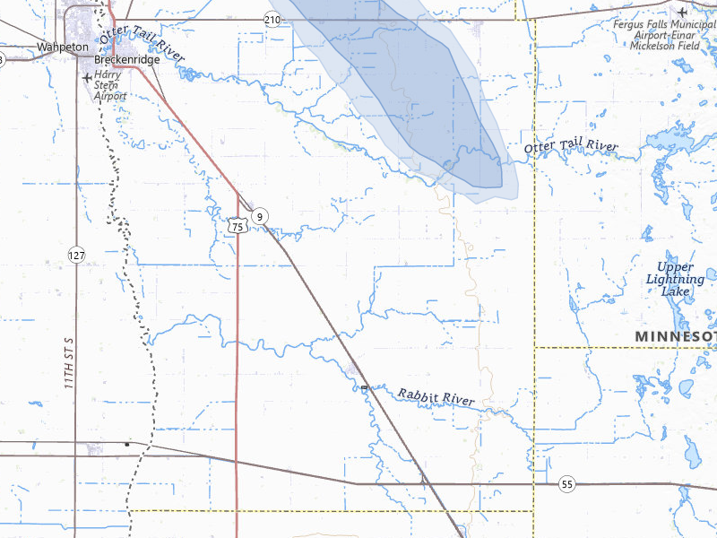 NEXRAD radar-signature map of the hail storm over Campbell, MN on Jul 3, 2026