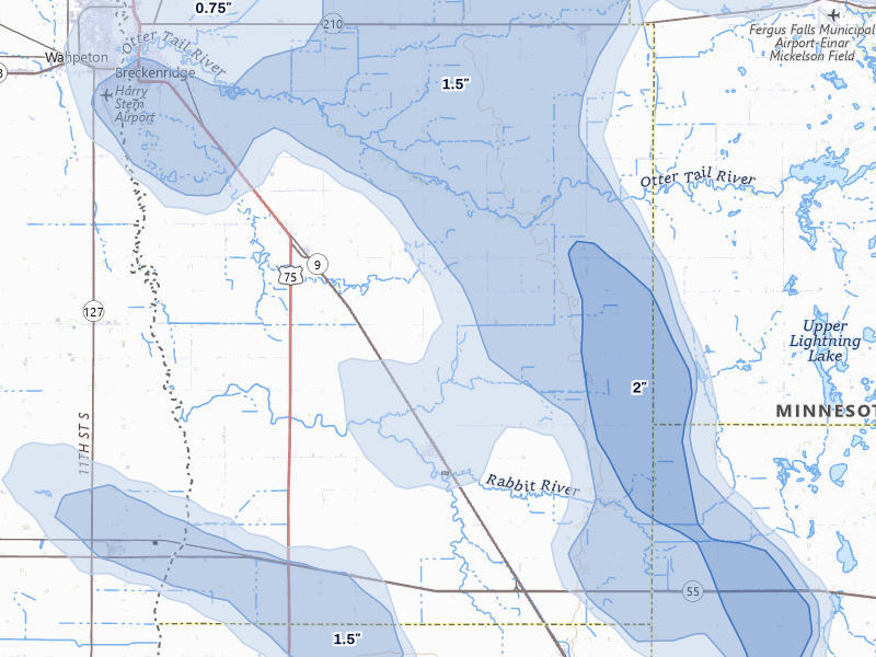 NEXRAD radar-signature map of the hail storm over Campbell, MN on Jul 6, 2026