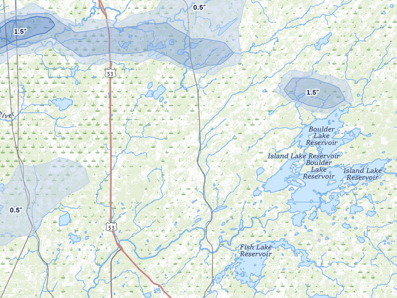 NEXRAD radar-signature map of the hail storm over Canyon, MN on Apr 12, 2026