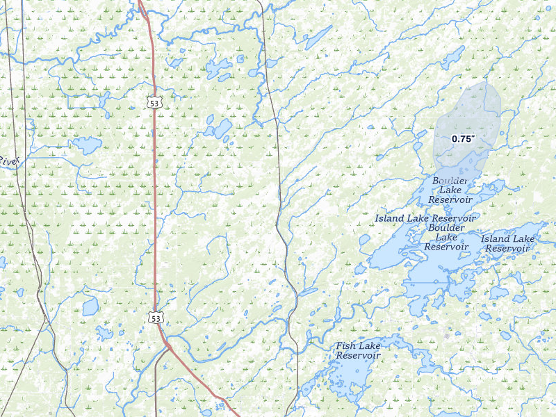 NEXRAD radar-signature map of the hail storm over Canyon, MN on Apr 23, 2026
