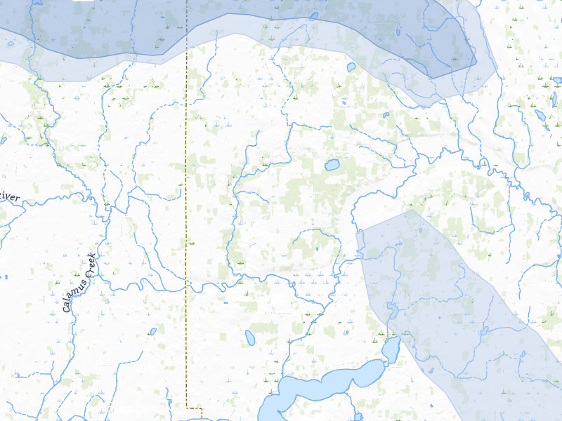 NEXRAD radar-signature map of the hail over Carlos, MN