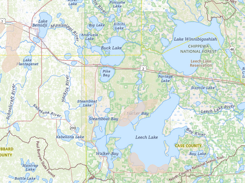 Radar-estimated hail-size map of the storm over Cass Lake, MN on Jul 4, 2026