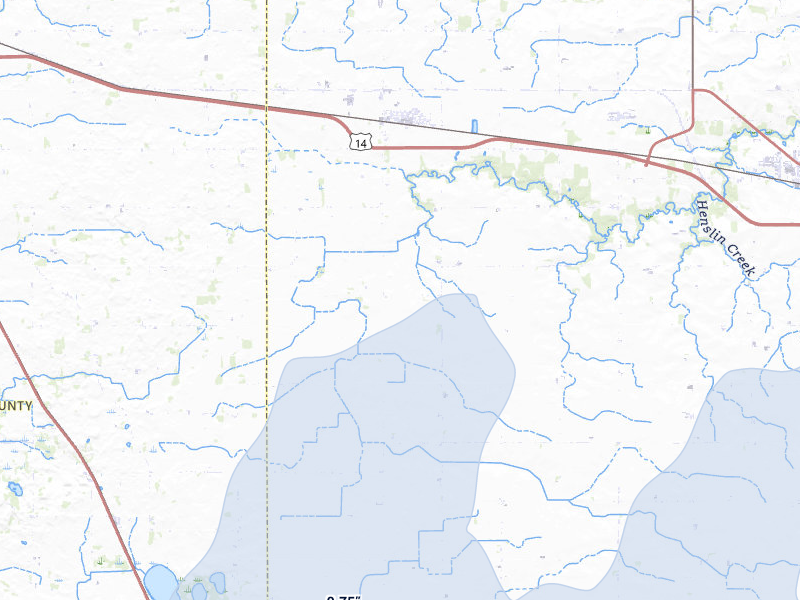 NEXRAD radar-signature map of the hail storm over Claremont, MN on Jun 30, 2026