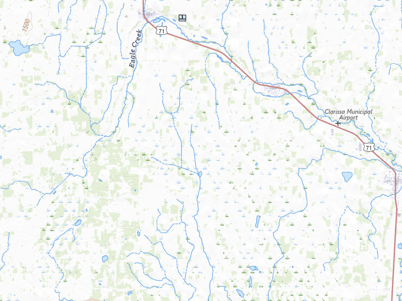 Radar-estimated hail-size map of the storm over Clarissa, MN on Jul 6, 2026