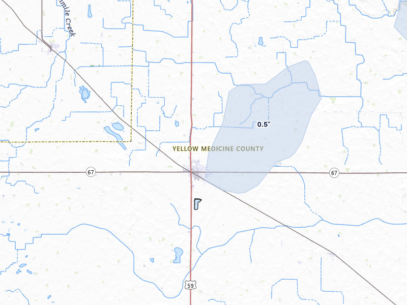 NEXRAD radar-signature map of the hail over Clarkfield, MN