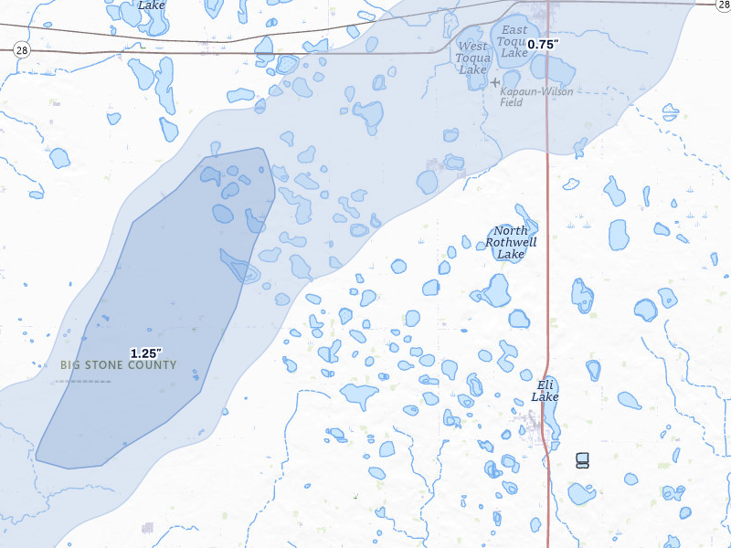NEXRAD radar-signature map of the hail storm over Clinton, MN on Jun 29, 2026