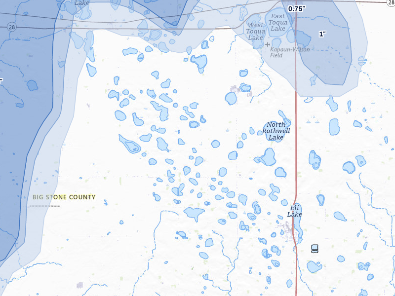 NEXRAD radar-signature map of the hail storm over Clinton, MN on Jul 6, 2026