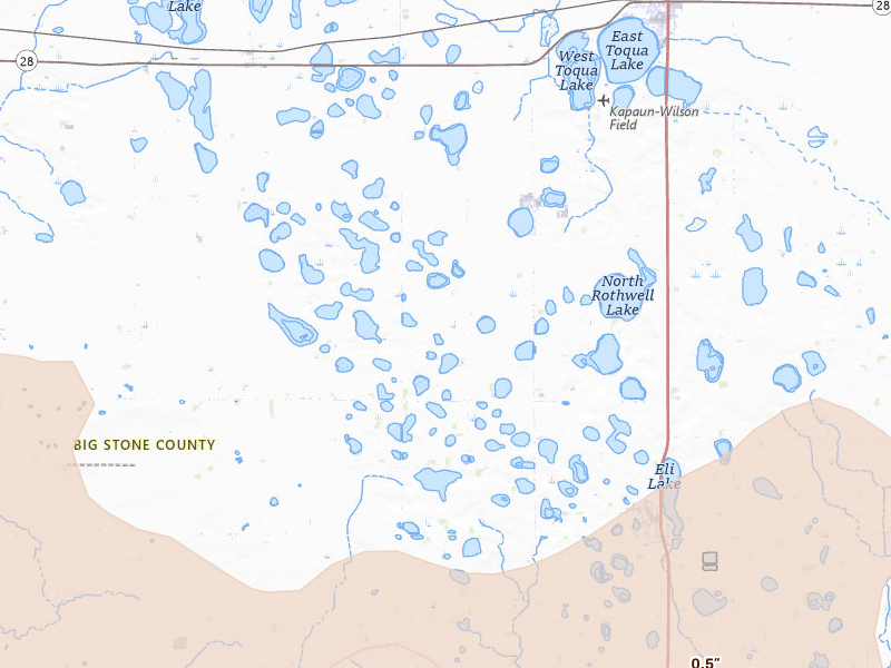 Radar-estimated hail-size map of the storm over Clinton, MN on Jul 19, 2026