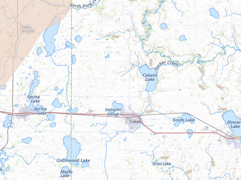 Radar-estimated hail-size map of the storm over Cokato, MN on Apr 23, 2026