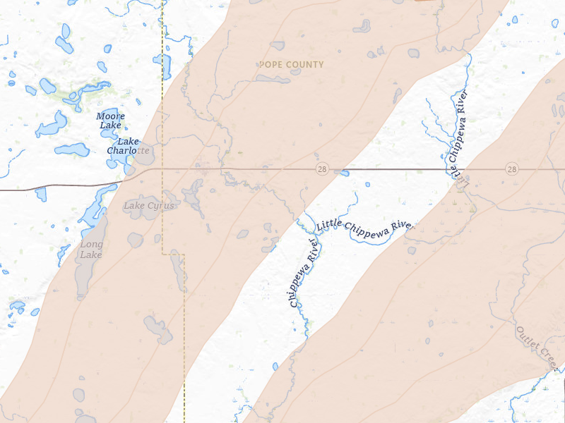 Radar-estimated hail-size map of the storm over Cyrus, MN on Jun 29, 2026