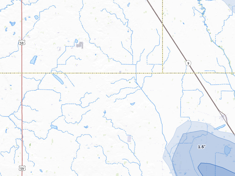 NEXRAD radar-signature map of the hail storm over Danvers, MN on Jun 5, 2026
