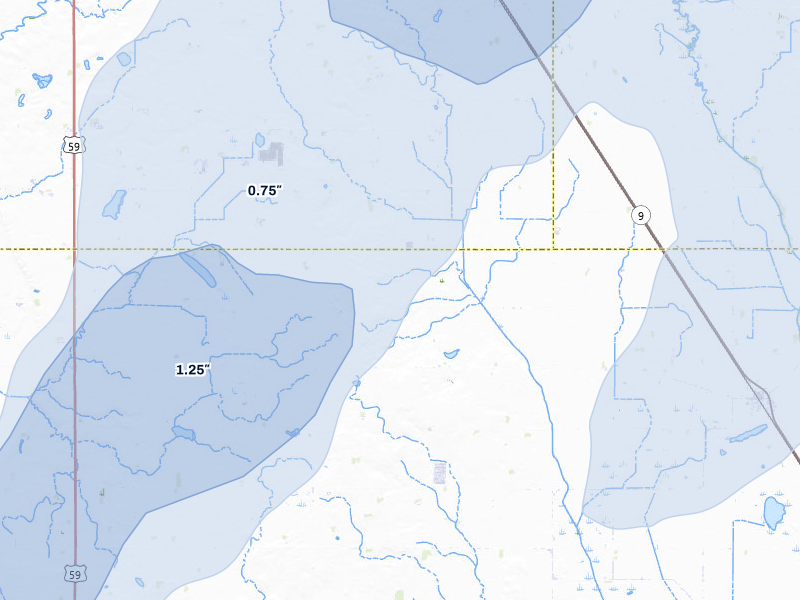 NEXRAD radar-signature map of the hail storm over Danvers, MN on Jun 29, 2026