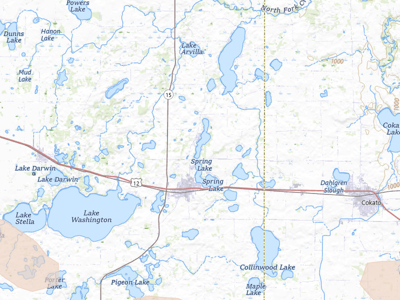 Radar-estimated hail-size map of the storm over Dassel, MN on Jul 19, 2026