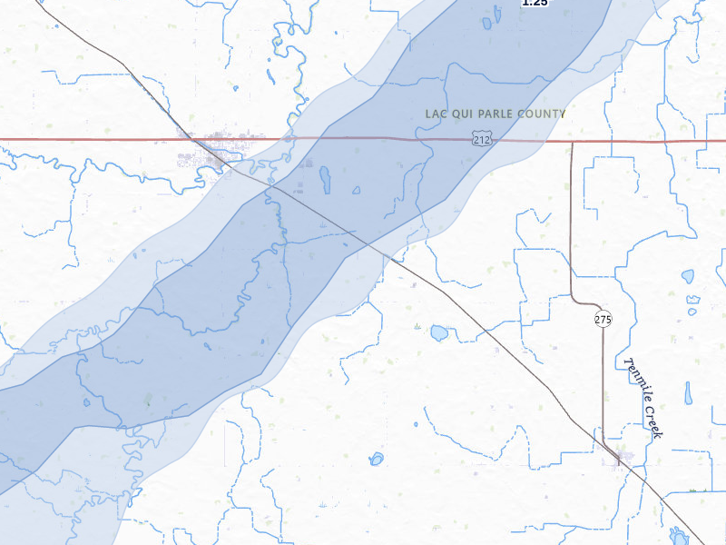 NEXRAD radar-signature map of the hail storm over Dawson, MN on Jun 29, 2026