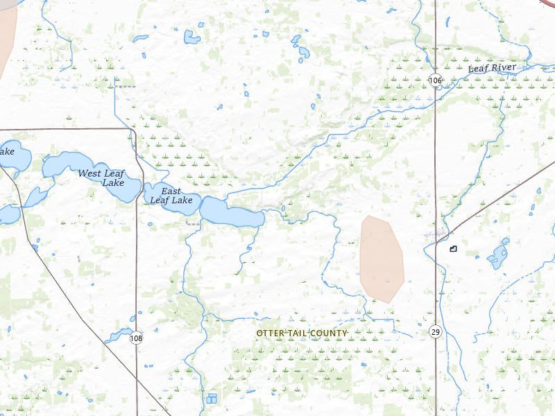 Radar-estimated hail-size map of the storm over Deer Creek, MN