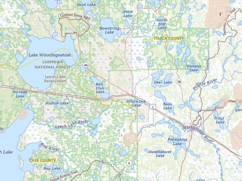 Radar-estimated hail-size map of the storm over Deer River, MN on Jun 10, 2026